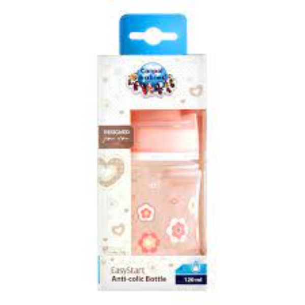 Канпол FOR KIDS Canpol anti-colic feeding bottle `Pink Flowers` 120ml #4138